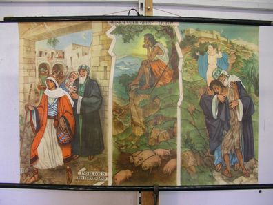 Bibelgeschichte HV57 Der verlorene Sohn 1960 Schulwandbild Wandbild 96x64cm
