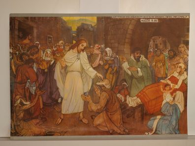 Bibelgeschichte HV40 Krankenheilung 1960 Schulwandbild Wandbild 98x68cm