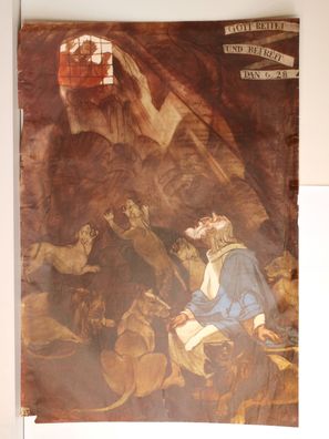 Bibelgeschichte HV25 Daniel in der Löwengrube 1960 Schulwandbild Wandbild 68x98cm