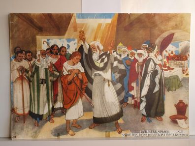 Bibelgeschichte HV20 Salbung David durch Samuel 1960 Schulwandbild Wandbild 98x68cm