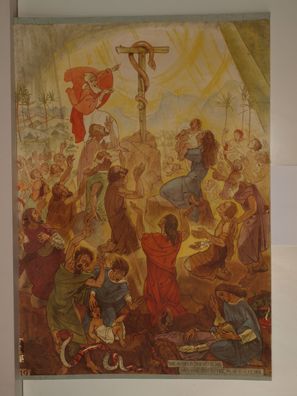 Bibelgeschichte HV19 Moses Die eherne Schlange 1960 Schulwandbild Wandbild 68x98cm