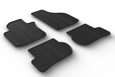 Design Gummi Fußmatten passend für VW Scirocco 08.2008-10.2017 Passform Gummimatten