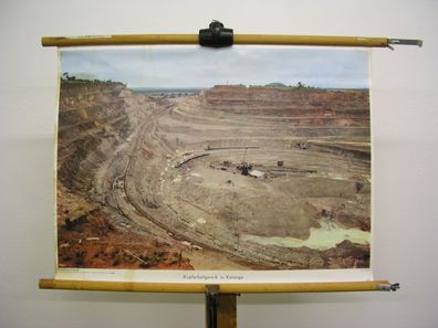 Kupfer Silber Bergwerg Mine in Katanga Kongo Afrika 1960 Wandbild 70x52cm