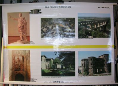 Schulwandbild schöne alte römisches Reich Caesar Wolf Nero 156x111 vintage 1965