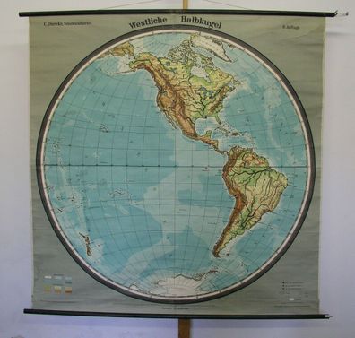Planiglobe Westliche HalbkugelErdhälfte 170x172 1949 western hemisphere Americas
