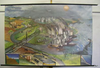 Schulwandbild Wandbild Bild Bedrohte Umwelt Ökologie Klimawandel Abgase 158x107