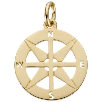 Anhänger Kompass 585 Gold Gelbgold