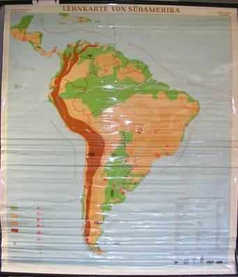 Schulwandkarte map Amerika Südamerika Wandkarte Karte Rollkarte top 134x153cm