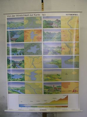 Schulwandkarte Lernkarte Wandbild Schulkarte 1992 115x152 vintage wall chart map