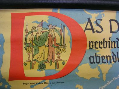 Schulwandkarte Wandkarte Das Deutsche Recht Stadtrecht im Osten 119x80cm 1960