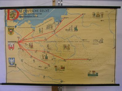 Schulwandkarte Wandkarte Das Deutsche Recht Stadtrecht im Osten Lippa 119x80cm