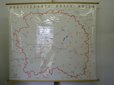 Schulwandkarte Wandkarte Karte Kreis Aalen Reichsstadt Stuttgart 169x145cm 1960