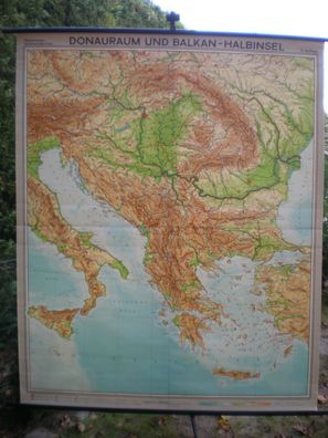 Schulwandkarte Wandkarte Donau Adria Mittelmeer Griechenland Türkei 178x218 1965