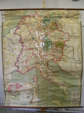 Schulwandkarte Wandkarte map Deutschland 1125-1273 Staufer 160x194cm Gaebler20J