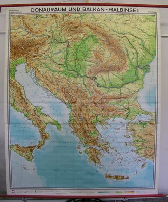 Schulwandkarte Wandkarte Karpaten Mittelmeer Griechenland Istanbul 178x217 1975