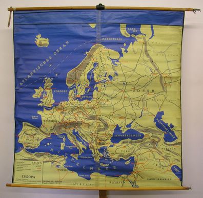 Schulwandkarte Wandkarte wasserfest Karte Europe Europa Tischdecke 155x159 1960