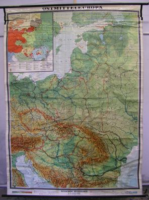 Schulwandkarte Wandkarte Völker Sprachen Polnisch Deutsch Ukrainisch 167x228cm
