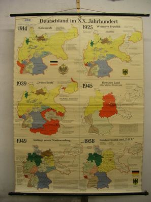 Schulwandkarte Wandkarte wall map Deutschland 20. Jh Österreich Preussen 123x169