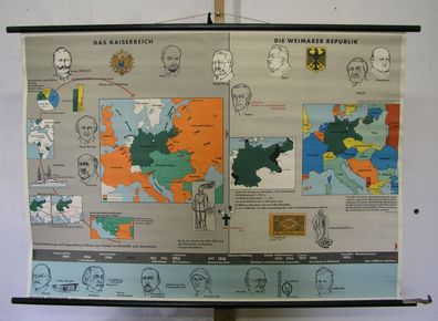 schöne Wandkarte Wanddeko Deutsches Reich bis Weimar 117x83 vintage map 1959