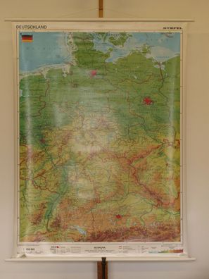 Wandkarte Deutschland physisch 114x151cm 1998 vintage wall map germany physical