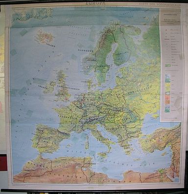 Wandkarte Europakarte Europe Orbit 171x176c 1969 vintage europe school wall map