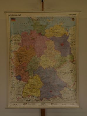 Wandkarte Deutschland Bundesländer 114x151cm 1998 wall map states of germany
