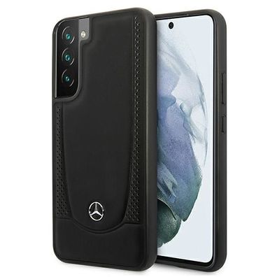 Handyhülle Mercedes Samsung Galaxy S22 Plus Hardcase Cover Echtleder schwarz
