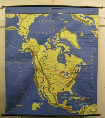 Schulwandkarte Wandkarte Amerika Nordamerika Südamerika America map 160x183cm