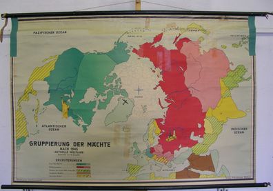 Schulwandkarte Wandkarte Weltkarte Karte Welt Supermächte Mächte ab 1945 139x95