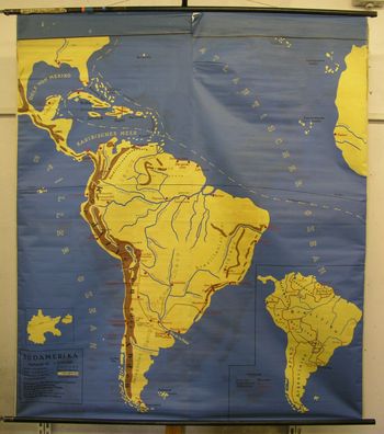 Schulwandkarte Wandkarte Amerika Nordamerika Südamerika America map 160x183