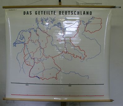 Schulwandkarte Wandkarte geteilte Deutschland Teilung Tischdecke 130x113cm 1965