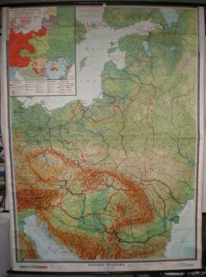 Schulwandkarte Wandkarte Völker Sprachen Polnisch Deutsch Ukrainisch 167x225cm
