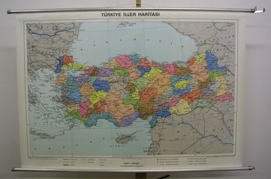 Schulwandkarte Wandkarte Karte Türkei map Turkey Istanbul 140x97 1970 politisch