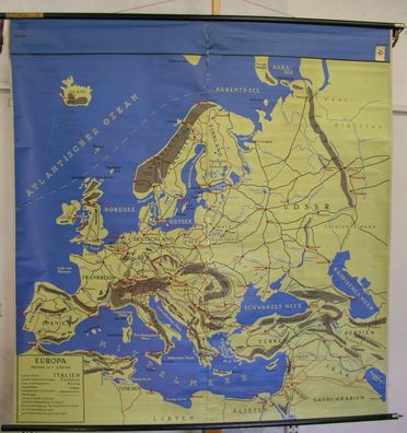 Schulwandkarte Wandkarte Folie Deutschland 37er Grenzen und Europa 155x161cm