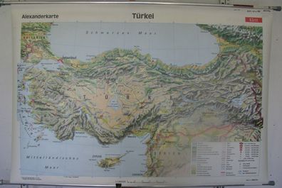 Schulwandkarte Rollkarte Wandkarte Türkei Turkey Türkiye Karte map 139x93cm TR