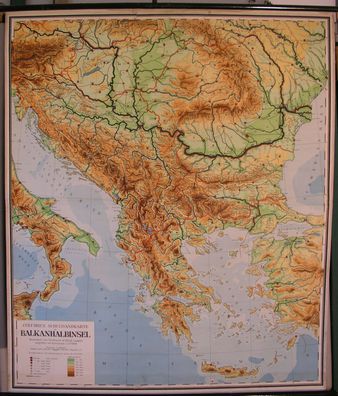 Schulwandkarte Wandkarte Rollkarte Karte map Balkan Griechenland Ungarn 139x164
