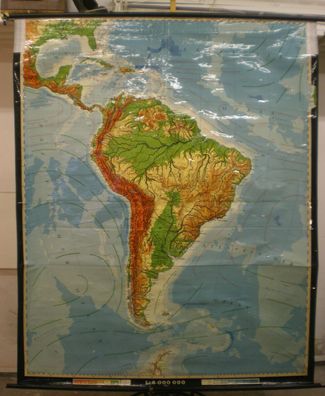Schulwandkarte Wandkarte Schulkarte Karte Amerika Karibik Brasilien 159x195 1967