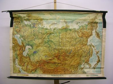 Schulwandkarte Wandkarte Karte Nordasien Asien Russland Sowjetunion 128x88 1947