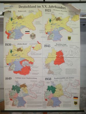 Schulwandkarte vintage wall map Deutschland 20. Jh Österreich Preussen 121x170cm