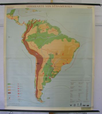 Schulwandkarte map Amerika Südamerika Wandkarte Karte Rollkarte foliert 133x155c