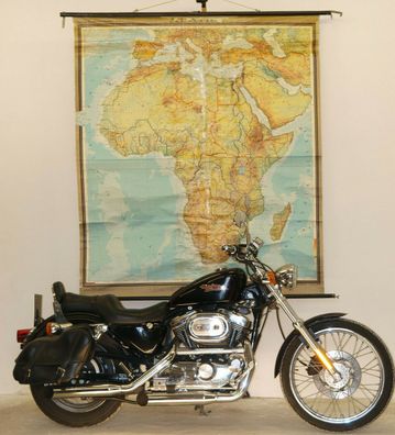Schulwandkarte Wandkarte Afrika sehr detailreich aus Wien 1960 161x185 vintage