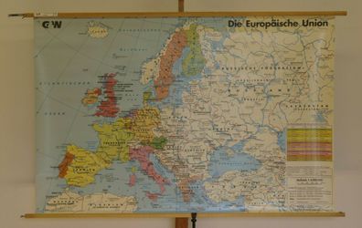 kleine Schulwandkarte Wandkarte Europäische Union EU EGW Europa 156x103m 1993