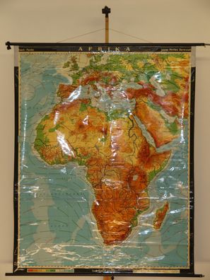 Schulwandkarte Afrika physisch 1967 158x199