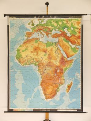 Schulwandkarte Afrika physisch 1965 158x201