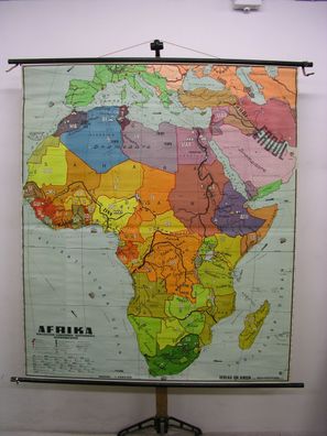 Schulwandkarte Wandkarte Afrika Bildkarte wirtschaftliche Schwerpunkte 1960 159x185