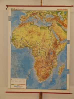 Schulwandkarte Wandkarte Afrika physisch 1989 136x187