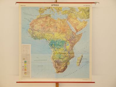 Schulwandkarte Orbit Wandkarte Afrika Bodenbedeckung 1970 158x170