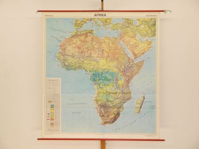 Schulwandkarte Orbit Wandkarte Afrika Bodenbedeckung 1971 158x170