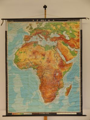 Schulwandkarte Afrika physisch 1974 158x198