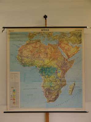 Schulwandkarte Orbit Wandkarte Afrika Bodenbedeckung 1971 158x168